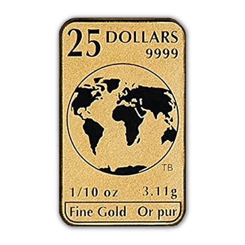 2019 1/10 oz RCM Gold Bar Coin by the Royal Canadian Mint Brilliant Uncirculated with Certificate of Authenticity $25 BU