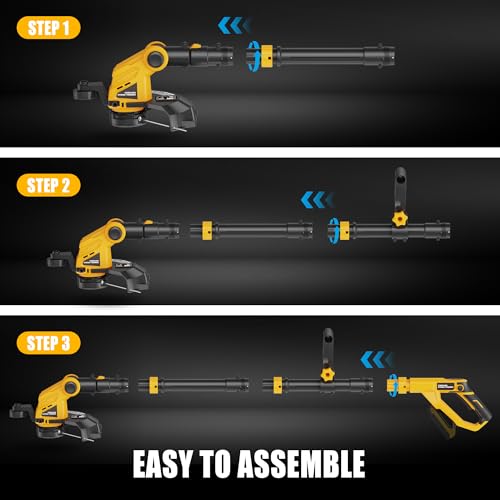 Houselife 12" Cordless String Trimmer Compatible with Dewalt 20V Max Battery (No Battery), Auto Feed Cordless Weed Eater&Weed Wacker, Lightweight Electric 20V Weed Trimmer&Edger for Lawn, Garden, Yard