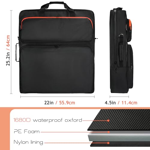 Amazing Fair Solar Panel Storage Bag Compatible with 2 Jackery 100W / 200W, Padded Portable Solar Panel Travel Bag Compatible with Jackery SolarSaga (100W | 25.2"×22"×4.5")