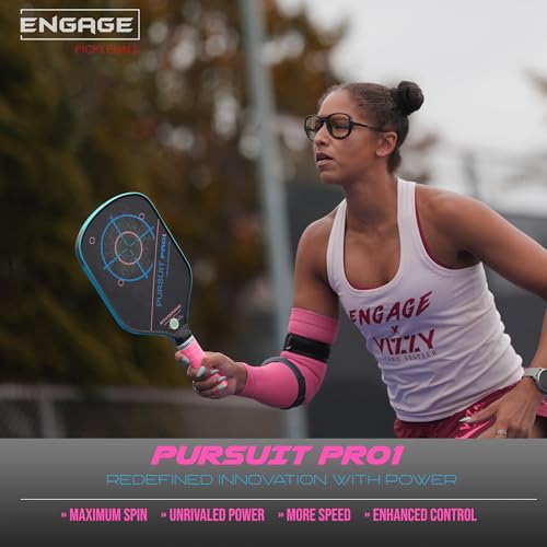 Engage Pursuit Pro1 Pickleball Paddle - Raw T700 Toray Carbon Fiber for Extreme Spin - MachPro Core for Maximum Power & Control (Alpine Lime, Light Weight (7.6-7.9oz))
