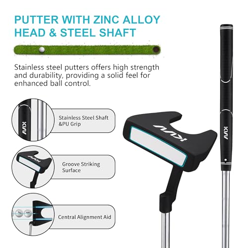 KVV Premium Left Hand Golf Club Set 11-Piece Set for Women, Including Driver, Fairway, Hybrid, 5#-P# Irons, Putter Steel Shaft Regular Flex Golf Clubs, Without Golf Bag