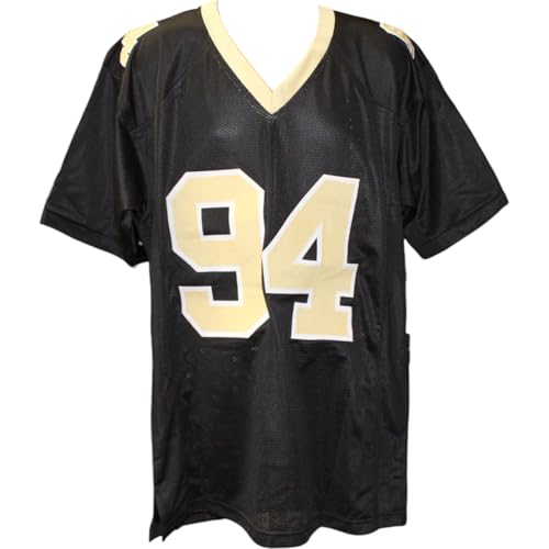 Cam Jordan Autographed/Signed Pro Style Black XL Jersey Beckett Witness