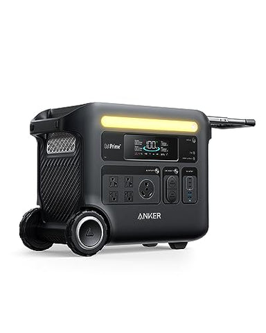 Anker SOLIX F2600 Portable Power Station, 2400W (Peak 3600W) Solar Generator, GaNPrime Battery Generators for Home Use, 2560Wh LiFePO4 Power Station for Outdoor Camping, and RVs (Solar Panel Optional)