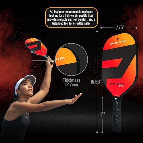 Paddletek Bantam EX-L Pickleball Paddle | Wildfire (Red)