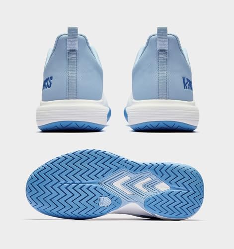 K-Swiss Women's Ultrashot Light Pickleball Tennis Shoe - Lightweight Court Shoes Lateral Movement Stable Support, White/Blue/Multi 7 M