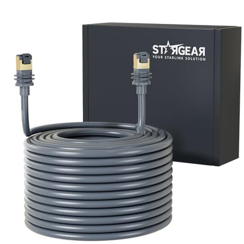 STARGEAR Starlink Cable Gen 3 15M/49FT, Starlink Gen 3 Cable for Starlink Standard V3/REV 4, 24AWG Extension Replacement Starlink Ethernet Cable Satellite Internet Kit Waterproof Outdoor