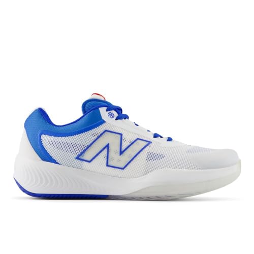 New Balance Women's FuelCell 996 V6 Tennis Shoe, White/Navy, 8 M