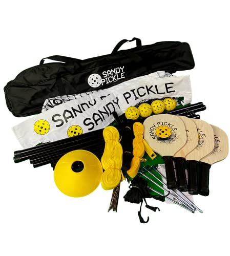 Sandy Pickle | Portable Beach & Grass Pickleball Set | Takes Pickleball Off The Hardcourt Puts IT ON The Beach, in The Park, & ON Your OWN Grass!