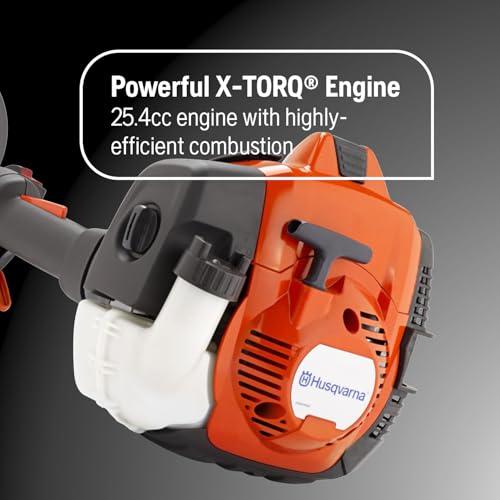 Husqvarna 525L Gas String Trimmer, 25.4-cc 2-Cycle, 17-Inch Straight Shaft Gas Weed Eater with Tap-n-Go Trimmer Head for Easy Reloading