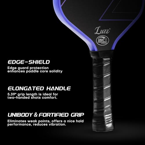 LUZZ Pickleball Paddles, T700 Carbon Fiber Professional Pickleball Paddle Pro2 Intermediate Pickle Ball Rackets(16mm) Exceptional Spin and Power Thermoformed Pro for Professional Players Archer JB