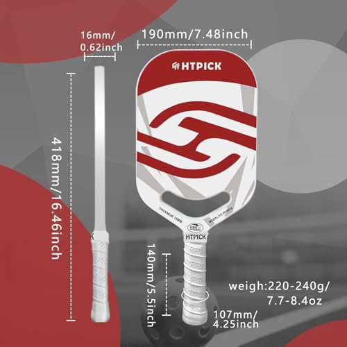 Pickleball Paddles | T700 Carbon Fiber Pickleball Paddle with Aero Throat | Hot-Press Moulding | 16mm Polymer Core | Specifically Engineered for Swing Speed and Manoeuvrability