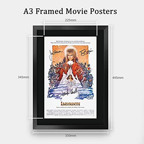 HWC Trading Labyrinth David Bowie 16 x 12 inch Framed Gifts Printed Poster Signed Autograph Picture for Movie Memorabilia Fans - 16" x 12" Framed