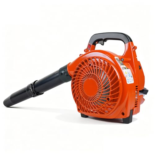 28 CC Gas Leaf Blower, 490 CFM 280 MPH, 1.1-HP 2-Stroke, Handheld Gas Powered Leaf Blower, Lightweight, Powerful Clearing Performance for Lawn Care, Driveway Cleaning and Light Snow Removal
