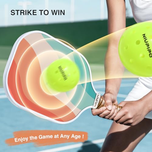 Niupipo Pickleball Paddles, Carbon Fiber Pickleball Paddle Set of 2 with Larger Sweet Spot, Honeycomb Core, Complete Pickleball Paddle Set for Beginners and Advanced Players