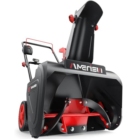 AMERISUN 21" Corded Snow Blower with LED Light, Electric Snow Blower with 15 Amp Motor, 2100 RPM, 30 ft Throwing Distance