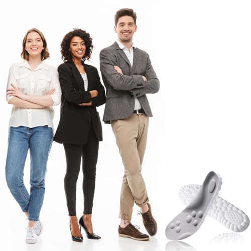 4D Insoles - 4D Cloud Technology Insole - Super Soft, Ultra Comfort Insoles, 4D Sports Shoes Insoles, Acupoint Massage Insole for Foot & Joint Support (10-11, Black)