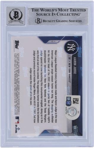 Aaron Judge New York Yankees Autographed 2022 Topps Now HR 60,61,62 Set #929,975,1012 Beckett Fanatics Witnessed Authenticated 10 Card - Baseball Slabbed Autographed Cards
