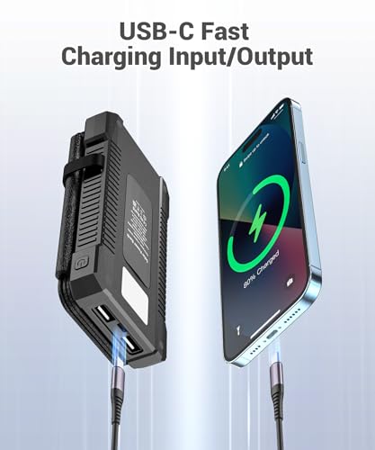 Solar Power Bank 38800mAh with 4 Solar Panels, Portable Charger USB C 18W Fast Charging for iPhone Samsung, IP67 Waterproof Outdoor External Battery Pack with Flashlight/SOS/Strobe (Black, 38800mAh)