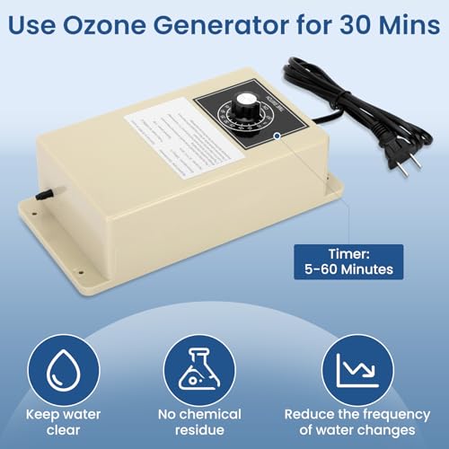 Fuceter 2000mg/h Ozone Generator Cold Plunge with Timer, Ozone Generator Water Keep Cold Plunge, Ice Bath, Spa, Hot Tub, Pool Clean and Fresh for Long Time