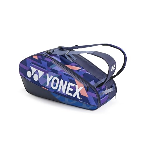 Yonex Pro Racquet Bag 6, Multi-Compartment 6-Racket Tennis Gear Travel Pack, Backpack Carry Straps/Grab Handle, Midnight Navy