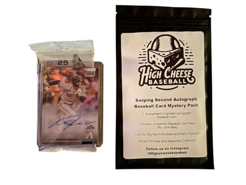 High Cheese Baseball Swiping Second Autograph Baseball Card Mystery Pack. 1 Autograph Card, 1 Modern Pack