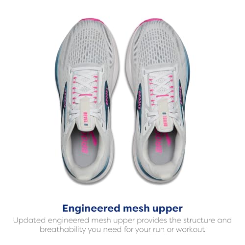 Brooks Women’s Revel 8 Neutral Running & Walking Shoe - White/Moonlight/Pink - 7 Medium