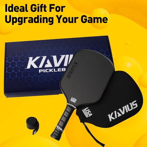 KAVIUS T700 Carbon Fiber Pickleball Paddle Honeycomb Core 16mm Pickleball Paddle Pro Pickle Ball Paddles Advanced Players with Cover USAPA Approved Pickle Ball Rackets Long Handled
