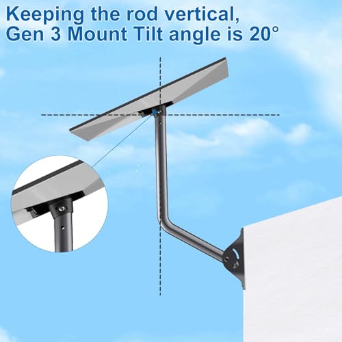 Gen 3 Mount for Starlink, Adjustable Wall /Roof Mounting Kit Compatible with V3 Starlink Standard Dish【Include Aluminum Gen 3 Pipe Adapter】
