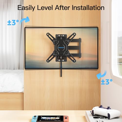 MOUNTUP Lockable RV TV Mount for 13-43 Inch TVs - Full Motion Swivel RV TV Bracket with Pull Cord Lock, Space Saving Design for Camper, Trailer, Motorhome, Truck - Max 33lbs & VESA 200x200mm, MU2101