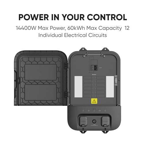Jackery Smart Transfer Switch, Max. 60 kWh/14400 W Home Backup Power with Jackery Solar Generator 5000 Plus, Automatic 20ms UPS Power for Emergencies, Power Outages, Off-Grid, EV Charging