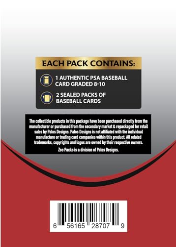 Zoo Packs MLB Baseball PSA Graded Card Mystery Power Pack - Amazon Exclusive