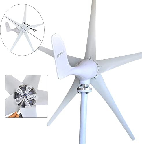 Pikasola Wind Turbine Generator 400W12V + 2 PCS 100W 12V Monocrystalline Solar Panel Kits Suit for RV Marine Home Solar Wind Hybrid System