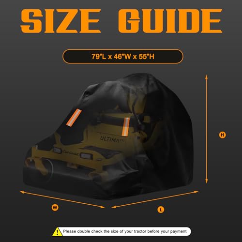 Zero-Turn Mower Cover Waterproof Outdoors,Anti-UV 210D Polyester ,Universal Fit Riding Lawn Tractor Covers Up to 60" Decks,Against UV,Dust,Dirt,Wind for All Weather Use,79"Lx46"Wx55"H-Basics