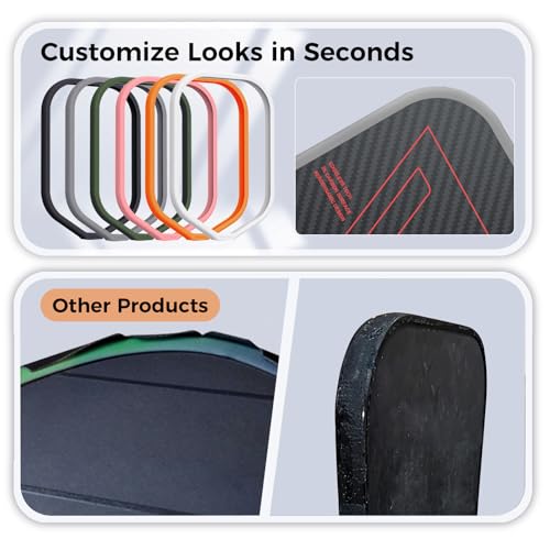 VITALUXE T700 Raw Carbon Fiber Pickleball Paddle, Edgeless 3K Textured Carbon Friction Surface, Thermoformed Raquette Pickleball with Aerodynamic Design used for tournament, Power & Control & Spin Max