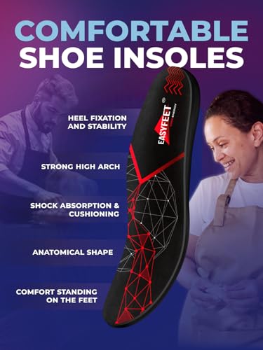 Arch Support Insoles for Men Women - High Arch Shoe Inserts for Standing All Day - Plantar Fasciitis Relief Orthotic Insole for Flat Feet - Work Running Hiking