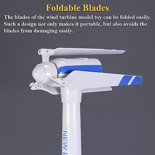 NEXTAKE Wind Turbine Model, 21.65 Inch Large Size Generator Windmill Toy Science Kit STEM Experiment With Wind-up Rotatable Blades