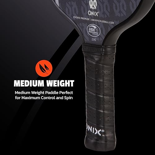 Onix Evoke Premier CT-16 Premier Pickleball Paddle Polypropylene Honeycomb Core Protective Edgeguard and Composite Face Paddle