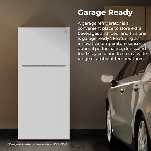 Kenmore 30" Top Mount Refrigerator with Freezer - Adjustable Shelving, Humidity-Controlled Crispers, LED Lighting, ENERGY STAR Certified, Garage Ready, 18.1 cu. ft. Capacity - White
