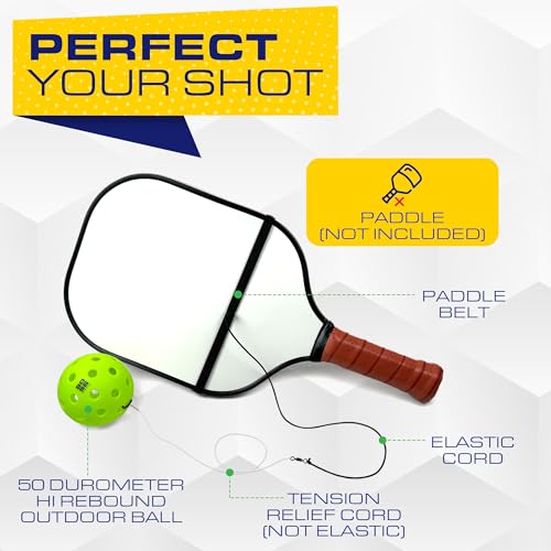 BOSSpickle Pickleball Trainer for Drop Practice. Pickleball Trainer Ball with String Works as rebounder and Improves Hand Eye Coordination and Allows Solo Practice with Match Buddy