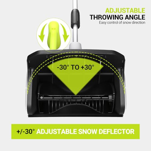 Cordless Snow Shovel: DEKOPRO 40V|17-Inch Cordless Snow Blower，Electric Snow Shove with Adjustable Chute, Lightweight Electric Snow Blower for Sidewalks & Stairs (2×20V Batteries)