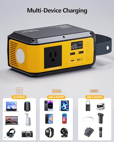 VTOMAN Jump 100 Portable Power Station, 88.8Wh Solar Generator LiFePO4 Battery Power Station with 100W (Surge 200W) AC Outlet, 1x PD 65W USB-C, 2x Regulated 5V/2.4A USB-A for Camping
