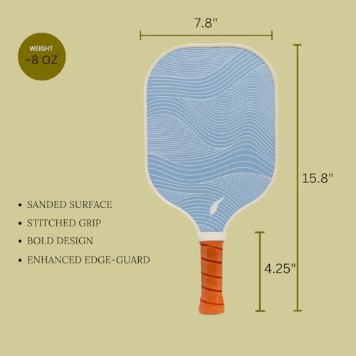 Inscribe Premium Pickleball Paddle – Lightweight, Durable Honeycomb Core, Vibrant Fiberglass Surface, Comfort Grip for Fun & Pro Play (Baby Blue)