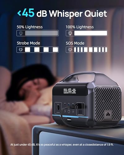 DaranEner Portable Power Station 600W with Solar Panel 80W, 288Wh LiFePO4 Battery Backup w/2 AC Outlets, 1.7H Fast Charging Solar Generator for Camping, RV Travel, Home Emergencies