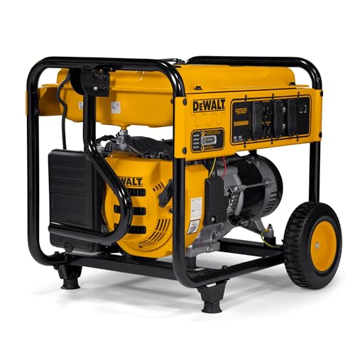 DeWalt 6,500-Watt Portable Gas Generator - 389cc Engine - Idle Control - Durable Wheels - Covered Outlets - CO Protect Technology - Jobsite and Emergency Power Ready