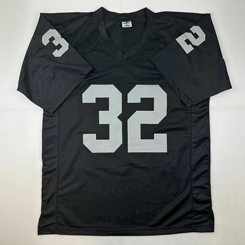Facsimile Autographed Marcus Allen Oakland Las Vegas Black Reprint Laser Auto Football Jersey Size Men's XL