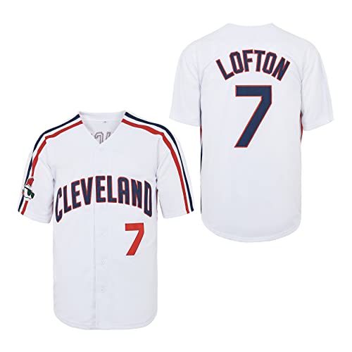 Yseohb Men's Ricky Vaughn 7 Movie Baseball Jersey,90s Hip Hop Clothing Stitched Sports Fan Shirt Jersey White L