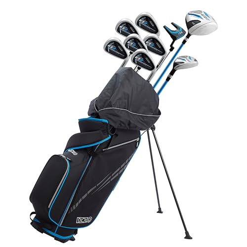 Izzo Golf EZ2 14 Piece Mens Right Hand Golf Club Set with Golf Bag - 14 piece Complete Golf Club Set for Right Handed Golfers, Comes with Golf Bag