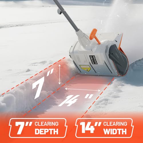Litheli Electric Snow Shovel Cordless 2x20V, Brushless Lightweight Battery Powered Snow Blower with 4.0Ah Battery, Easy Snow Removal Tool for Driveways, Sidewalks, Patios and Decks