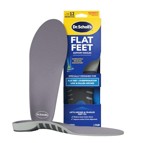 Dr. Scholl’s Flat Feet Support Insoles for Women, Size 6-10: Immediately Relieve Discomfort, Cradle Feet & Improve Ankle Alignment, Due to Overpronation,Low & Fallen Arches, Reduces Lower Body Stress