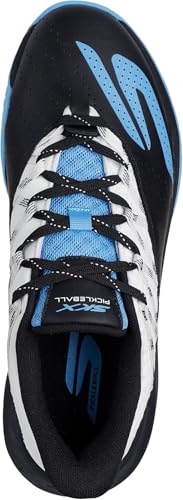 Skechers Men's Viper Court Rally Sneaker, White/Black/Blue, 10.5 M US